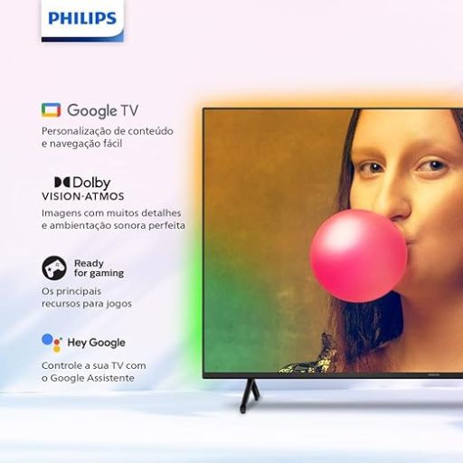 Guia Definitivo: As 10 Melhores smart TVs de 50 Polegadas Smart de 2026 – O Guia Completo para Filmes, Games e Tecnologia 7 A Philips 50PUG7908/78 é uma Smart TV 4K de entrada que se destaca pela tecnologia Ambilight de 3 lados, que projeta luzes LED na parede sincronizadas com as cores da tela para ampliar a imersão e reduzir o cansaço visual.