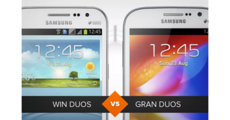 Qual a diferença entre o Galaxy Win Duos e o Galaxy Grand Duos