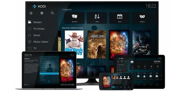 Interface do Kodi em vários dispositivos